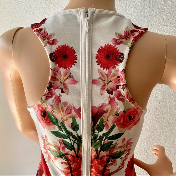 CLAUDIA CASTELLI SZ L STRETCH FLOWER ZIP DRESS - Picture 7 of 11